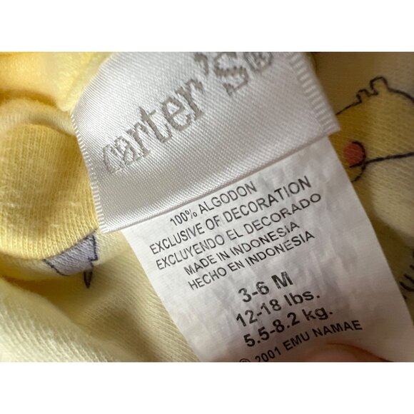 John Lennon Real Love Carters Footed Sleeper Yellow White 3-6 Months VINTAGE - Picture 2 of 4